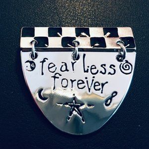 Beautiful Vintage Signed “Fear Less Forever” Pin & Gift Box